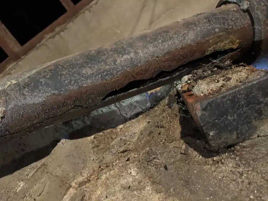 image of a broken sewer line
